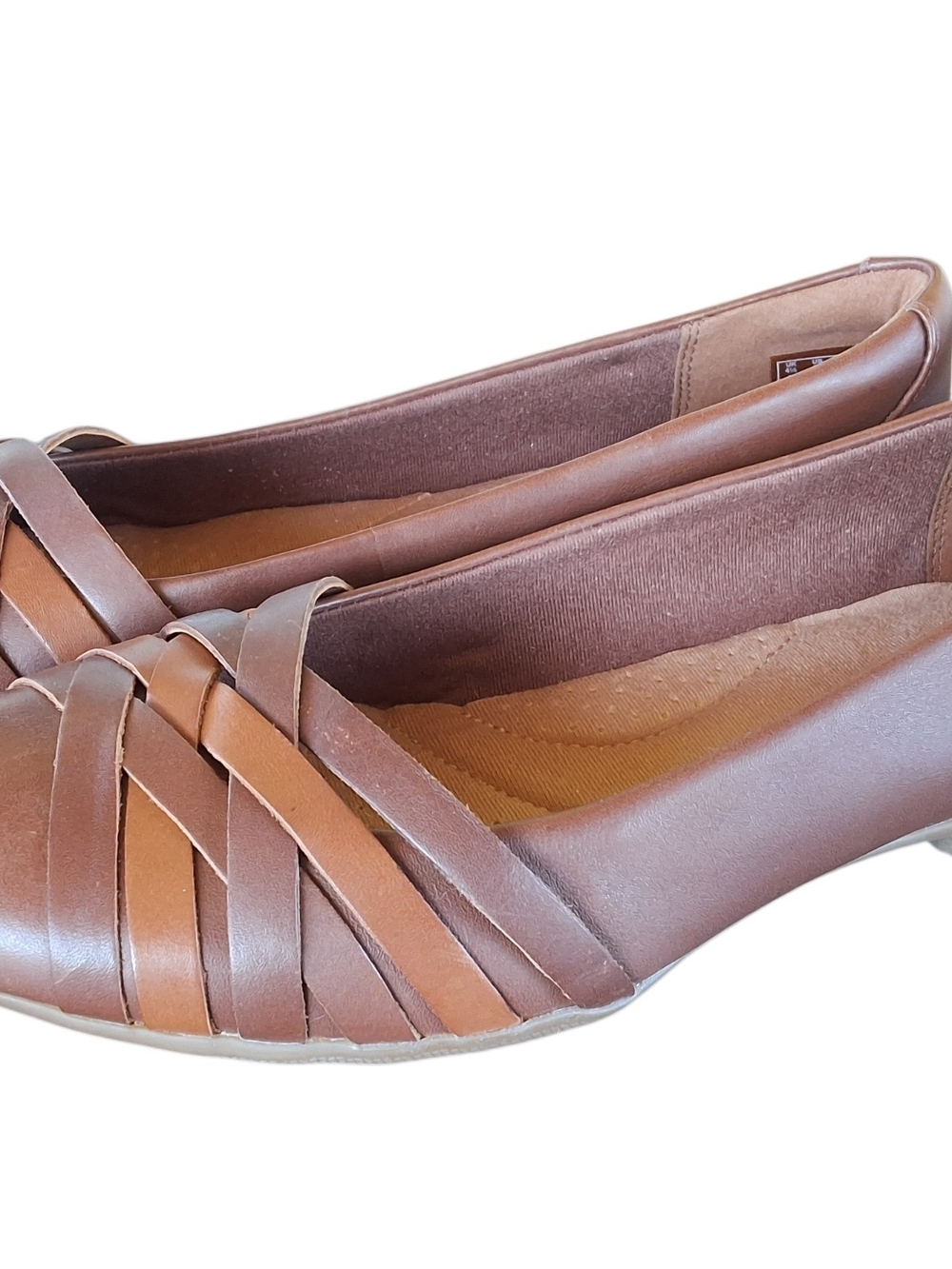 Clarks Classic Brown Women's Woven Ballet Flats Sz7